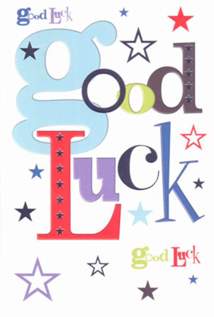 There's a sprightly exuberance to this good luck card, a visual celebration reminiscent of Old Ford's cheerful street gatherings on sunny weekends. Bursts of colored, confident typography leap across a crisp white field, each letter exuding character: pastel sky-blues, punchy reds, lush greens, and deep, velvety purples tackle the word 'Good Luck' with the flair of an artist painting with wildflowers from nearby Victoria Park. Stars, ranging from bold navy to gentle lavender, seem to float across the card like dreams drifting over canal waters, infusing every inch with possibility and wonder. The tactile satisfaction of the fine, smooth card stock hints at the same care put into Old Ford's handmade bouquets, and there's a gentle joy in running a finger over each raised, glossy letter. This card feels like an encouraging cheer from a close friend - one eager to uplift a loved one embarking on their next chapter, whether it's tackling a local job interview or chasing artistic pursuits. It's more than a card; it's a keepsake infused with local hope, pride, and the easy camaraderie unique to our East End community.